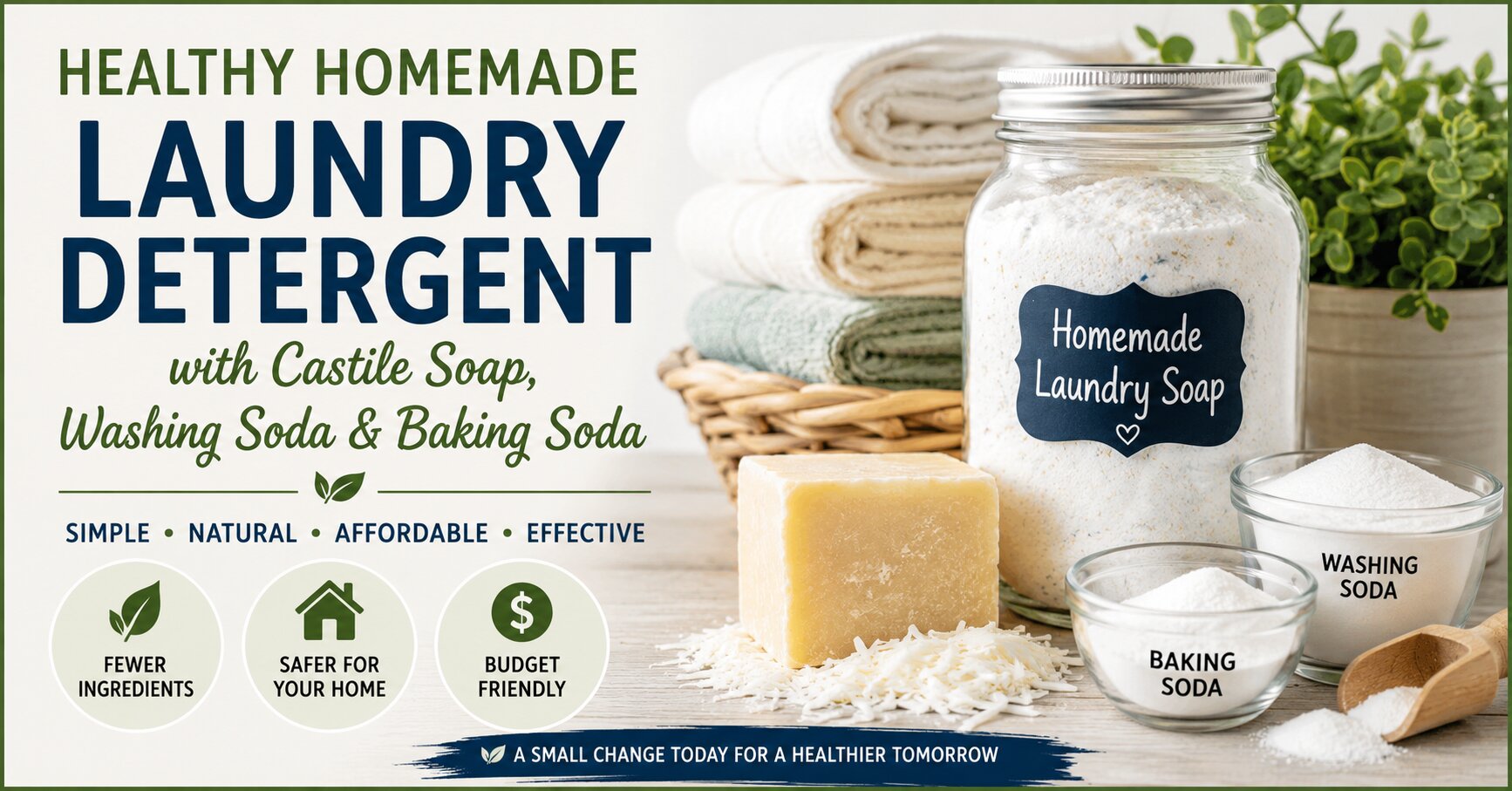 Healthy-homemade-laundry-detergent-ingredients-featuring-Castile-soap-washing-soda-baking-soda-and-powdered-laundry-soap-beside-folded-towels